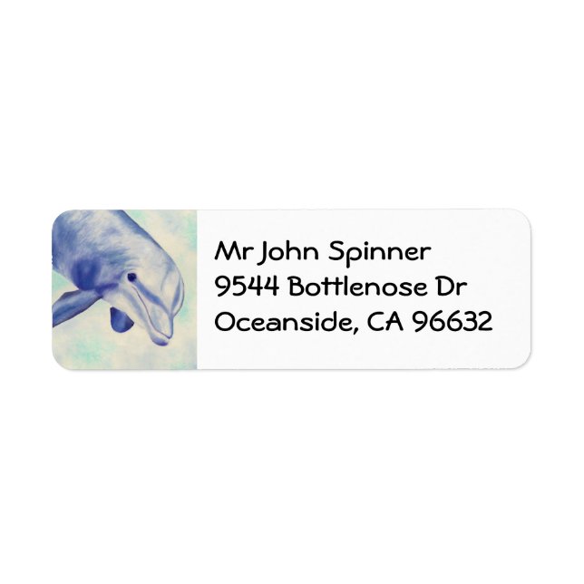Bottlenose Dolphin address label (Front)
