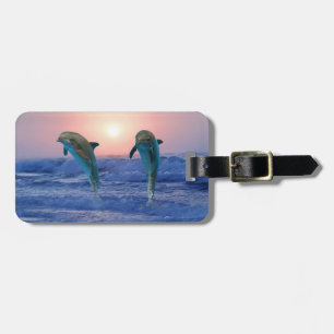 Bottlenose Dolphin at Sunrise Luggage Tag