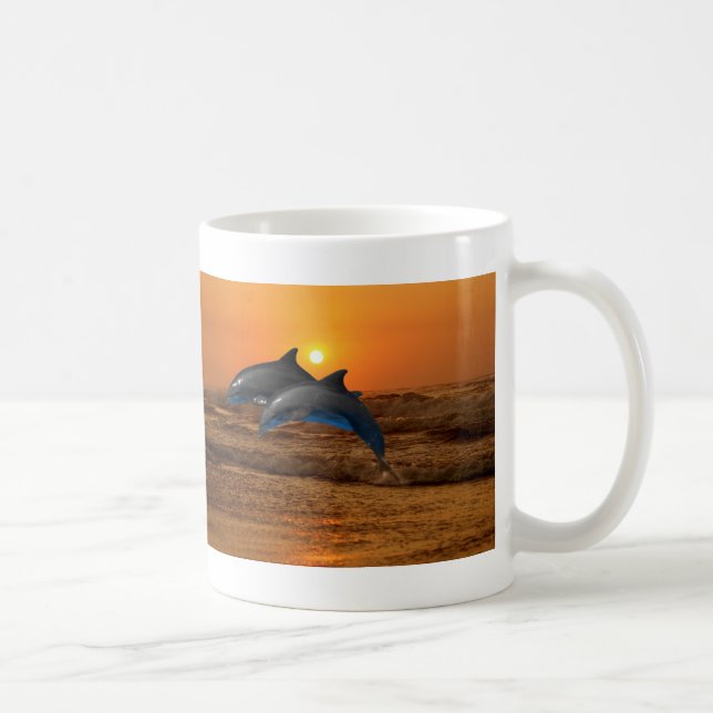 Bottlenose Dolphin at Sunset Coffee Mug (Right)