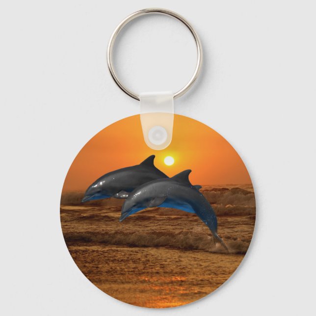 Bottlenose Dolphin at Sunset Key Ring (Front)