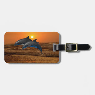 Bottlenose Dolphin at Sunset Luggage Tag