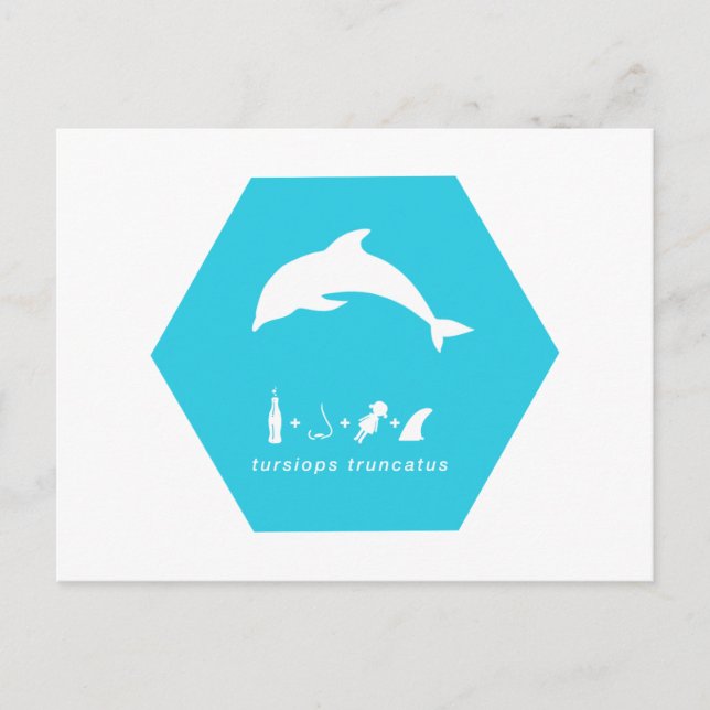 bottlenose dolphin blue hex.png postcard (Front)