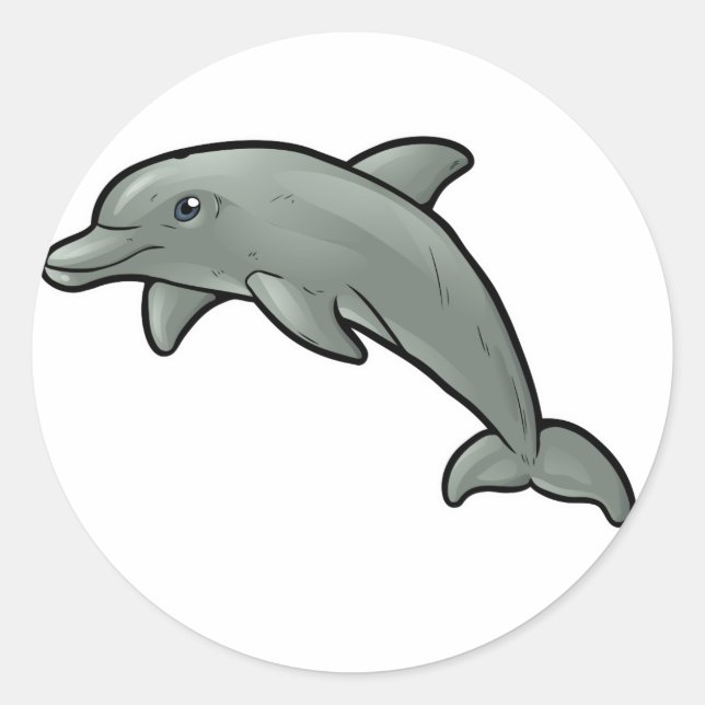 Bottlenose Dolphin Classic Round Sticker (Front)