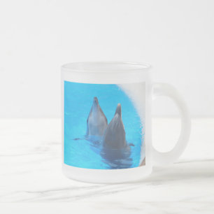 bottlenose dolphin fish marine ocean under water frosted glass coffee mug
