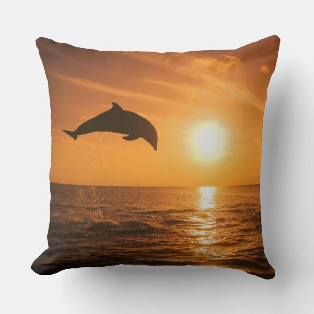 Bottlenose Dolphin jumping Cushion (Front)