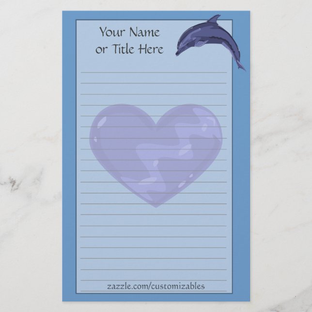 Bottlenose Dolphin Stationery (Front)