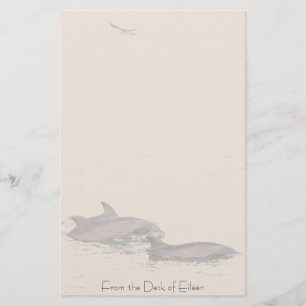 Bottlenose Dolphins & Gull Personalised Stationery