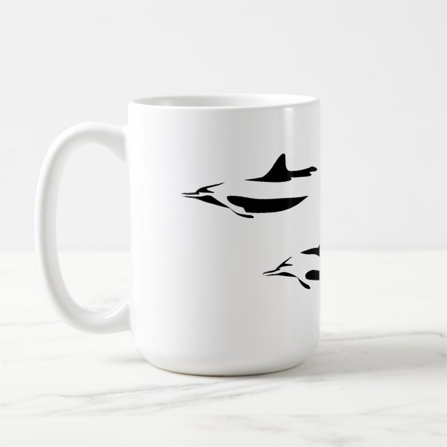 Bottlenose Dolphins (Ocean Silhouettes Collection) Coffee Mug (Left)