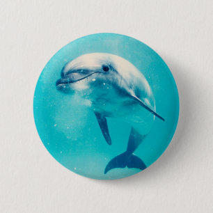 Bottlenosed Dolphin Underwater 6 Cm Round Badge