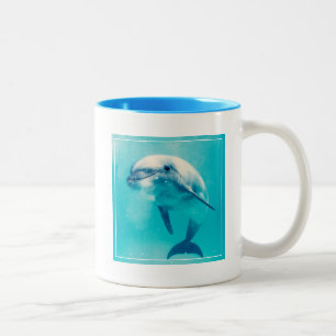Bottlenosed Dolphin Underwater Two-Tone Coffee Mug