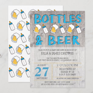 Bottles and Beer Baby Shower Invitation