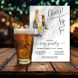 Bottles and Beer Baby Shower Sip & See Invitation