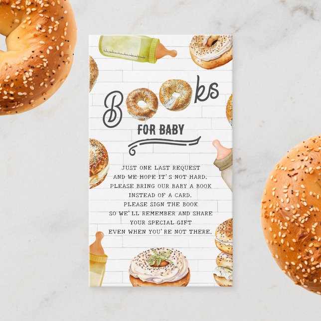 Bottles & Bagels Baby Shower Brunch Book Request Enclosure Card (Creator Uploaded)