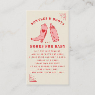 Bottles & Boots Cowgirl Baby Shower Book Request Enclosure Card