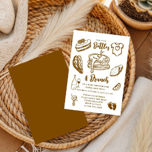 Bottles & Brunch Doodle Boy Baby Shower Invitation
