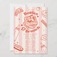 Bottles & Brunch Doodle Pink Girl Baby Shower