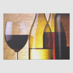 Bottles of Red & White Wine Glass of Red Wine Tissue Paper