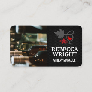 Bottles of Wine in Cellar Vineyard Restaurant Business Card