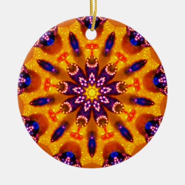 Bottletops Kaleidoscope ~ Ceramic Tree Decoration (Front)