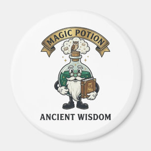 Botto Ancient Wisdom Wizard Magic Potion Owl Retro Magnet