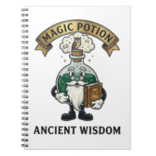 Botto Ancient Wisdom Wizard Magic Potion Owl Retro Notebook