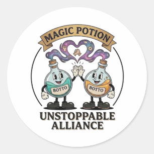 Botto Brand Unstoppable Alliance Retro Magic Potio Classic Round Sticker