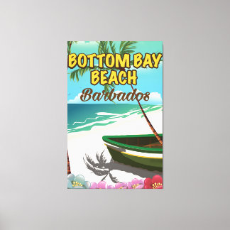 Bottom Bay Beach Barbados vacation poster Canvas Print