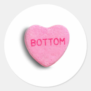 Bottom Candy Heart Classic Round Sticker