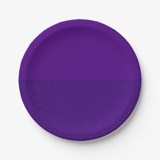 Bottom Glitter Purple Paper Plate – Customisable (Front)