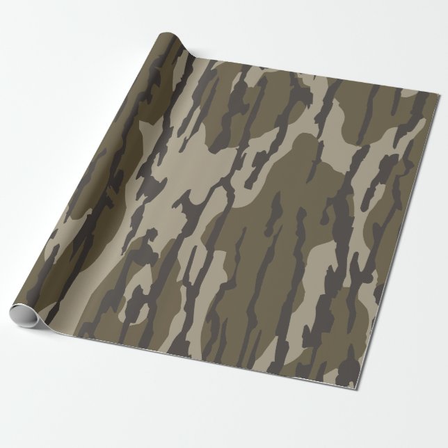 Bottom Land Camo Wrapping Paper (Unrolled)