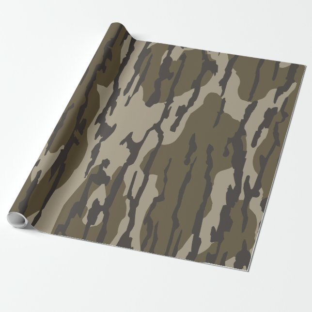 Bottom Land Camo Wrapping Paper (Unrolled)