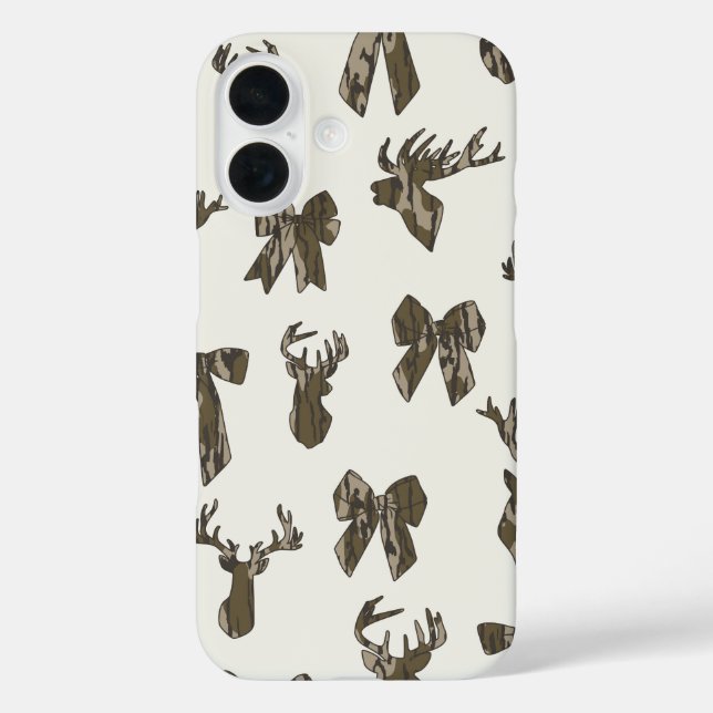 Bottom Lands Camo Coquette Bow for Women Deer Hunt Case-Mate iPhone Case (Back)