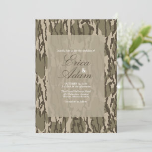 Bottom Lands Camo Hunting Themed Wedding Invitation