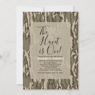 Bottom Lands Camo Surprise Birthday Party Invitation