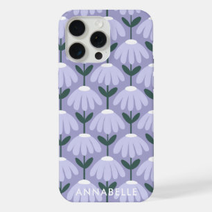 Bottom Monogram Name Heather Vintage Floral iPhone 15 Pro Max Case