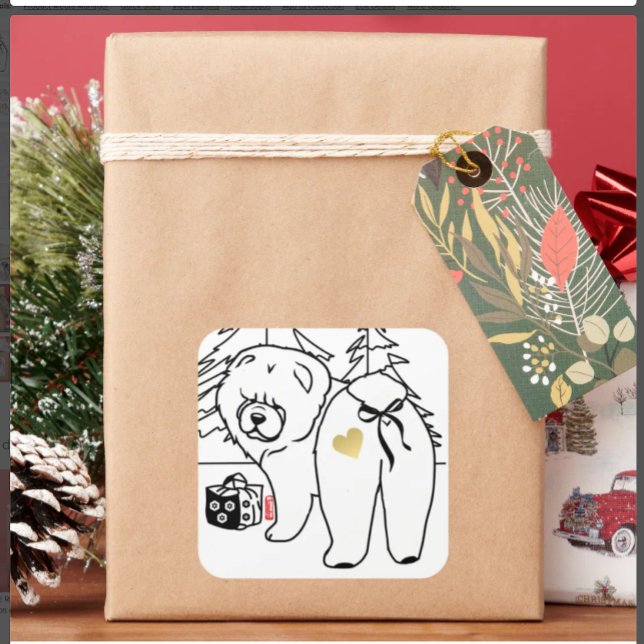 BOTTOM OF MY HEART chow holiday Square Sticker (Creator Uploaded)