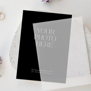 Bottom Photo Card for Vellum Wedding