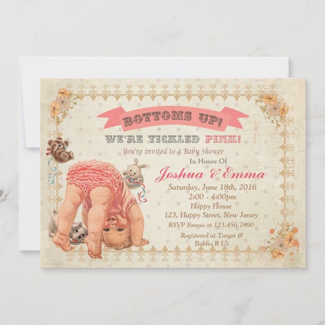 Bottom Up Baby Shower Invitation (Front)
