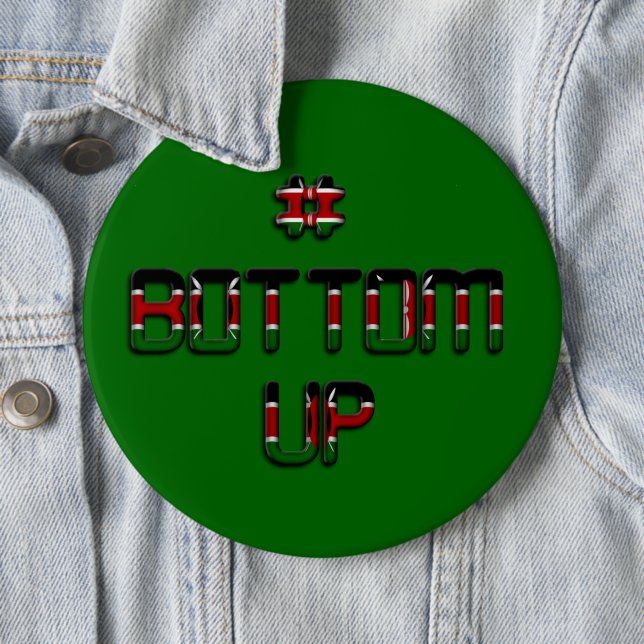 Bottom Up Kenya Peace Love and Unity Art Print 6 Cm Round Badge (In Situ)