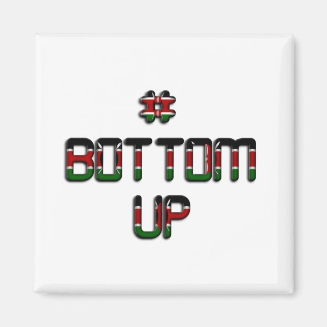 Bottom Up Kenya Peace Love and Unity Magnet (Front)