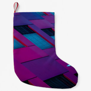 Bottom view of purple building small christmas stocking