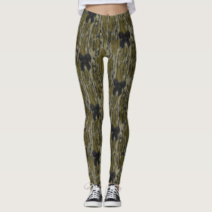 Bottomland Camo Cute Bow Ribbon for Women & Girls Leggings