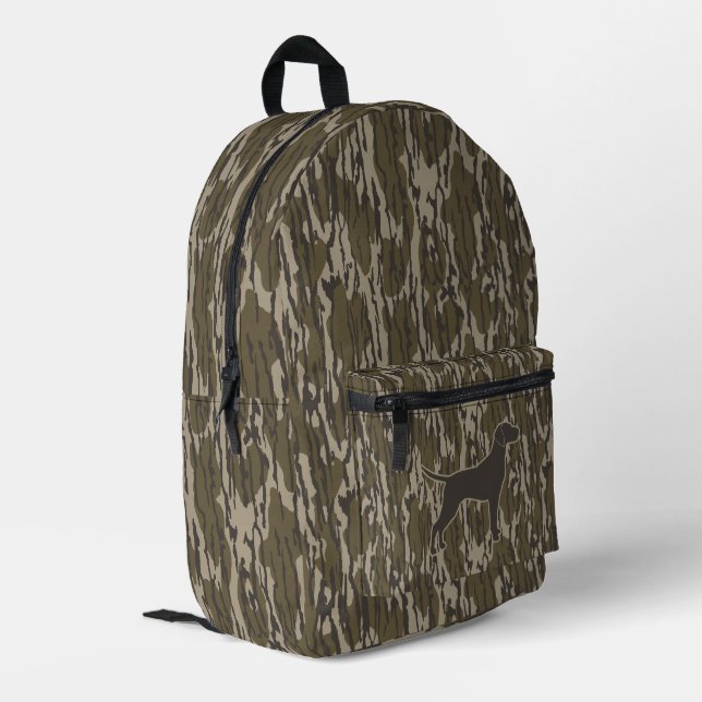 Bottomland Camo Hunter Dog Hunting Season Printed Backpack (Back Corner Left)