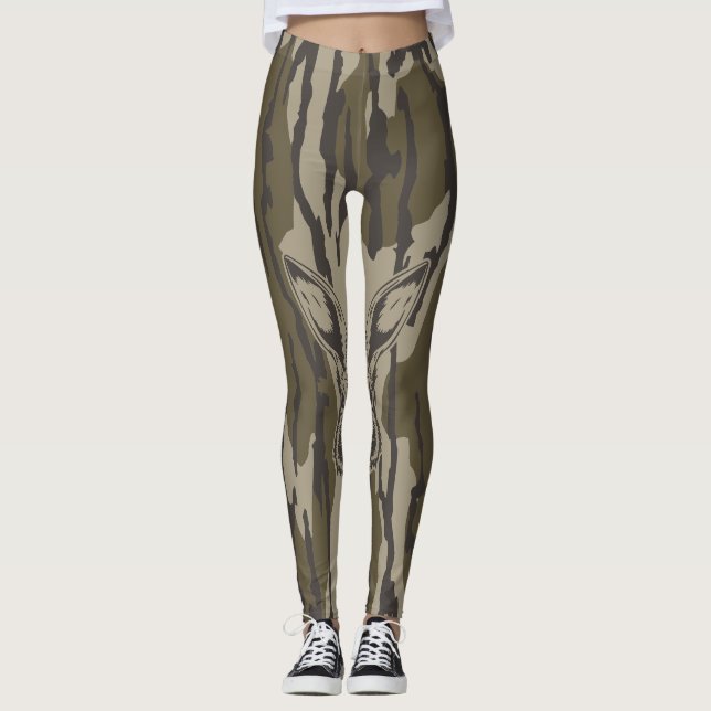 Bottomland Camo Hunting Camo Rabbit Leggings (Front)