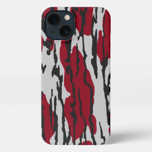 Bottomland Camo red and White pattern boys girls iPhone 13 Case