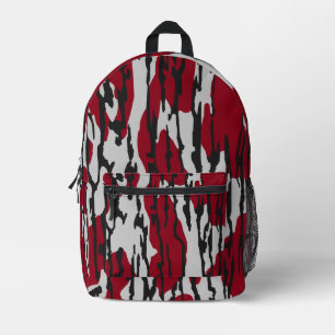 Bottomland Camo red and White pattern boys girls Printed Backpack