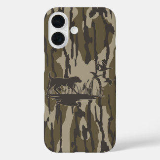 Bottomland Camo Skin Dog and Ducks iPhone 16 Case