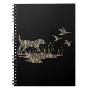 Bottomland Camo Skin Dog and Ducks Notebook
