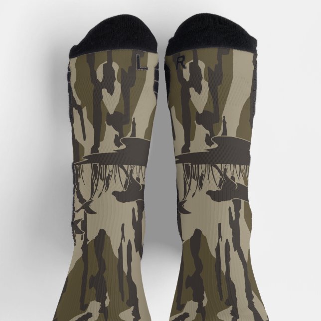 Bottomland Camo Skin Dog and Ducks Socks (Top)