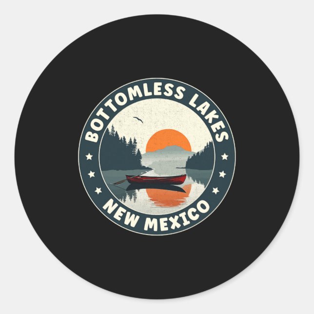 Bottomless Lakes New Mexico Sunset T Shirt  Classic Round Sticker (Front)